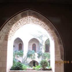 Across the cloisters..