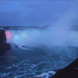 And Canada's Horseshoe Falls are also lit up at night