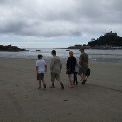 Approaching St Michael's Mount at high tide