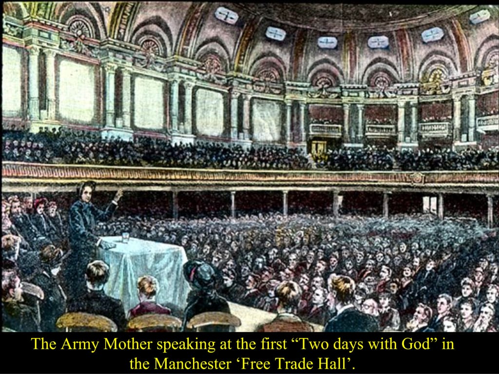 The Army Mother speaking at the first “Two days with God” in the Manchester ‘Free Trade Hall’.