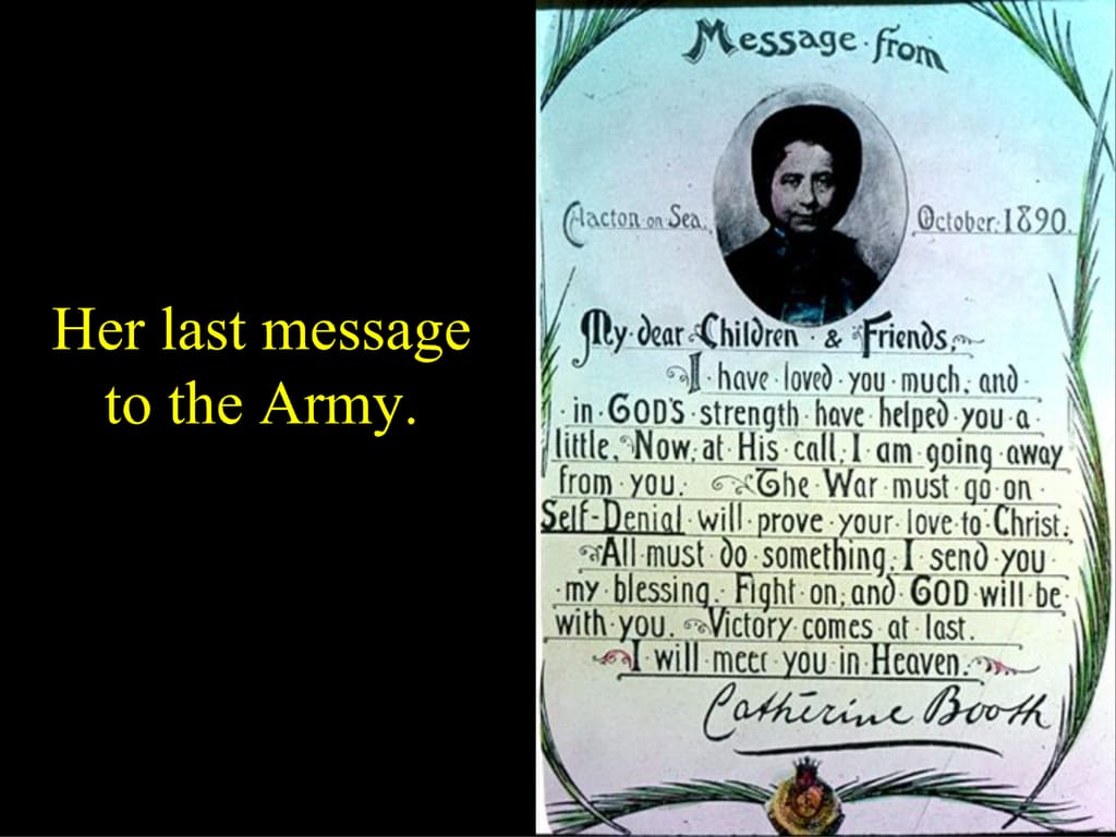 Her last message to the Army.