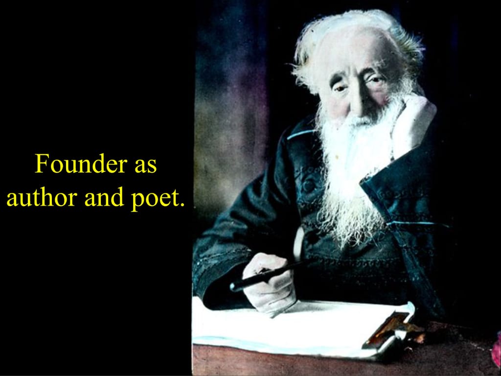 Founder as author and poet.