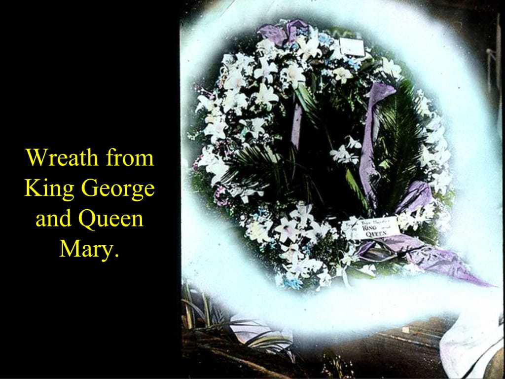 Wreath from King George and Queen Mary.