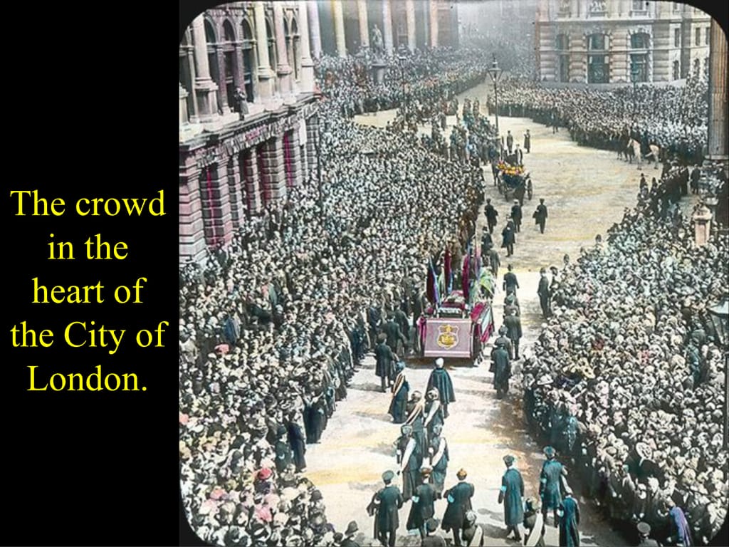 The crowd in the heart of the City of London.